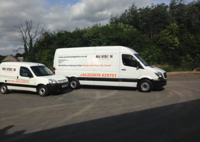 1 large and 1 small van from our Nu Vision Logistics fleet